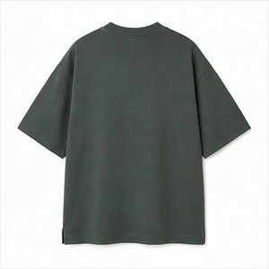 T-shirt Homme Surdimensionné à Manches Courtes en Coton Biologique Vert Graphite Structuré MTS-OVR-0050 - Product Image 2