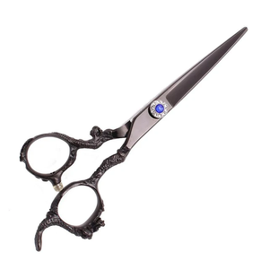 Custom Logo 6 Inch Professional Stainless Steel 9CR13 Sharp <b>Ceramic</b> Handle Non-Foldable Right-Handed Hair Cutting Barber Shears - Product Image 5