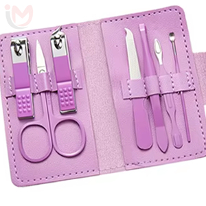 Ensemble de soins de manucure et pédicure de luxe 7-en-1, coupe-ongles, lime à ongles, ciseaux en acier au carbone avec étui en PU - Product Image 5