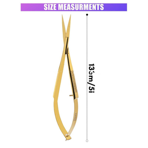 Tijeras de Acero Inoxidable Curvas Extra Afiladas Personalizadas para Extensión de Pestañas y Cejas, Tijeras de Resorte para Cutículas, para Diestros, Duraderas - Product Image 2