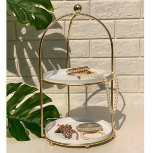 Support à gâteau décoratif en métal doré de luxe pour mariage, design élégant, meilleur prix - Product Image 2