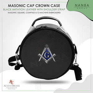 Black Square, Compass & G Machine Embroidered <b>Silver</b> With Strap - Product Image 5