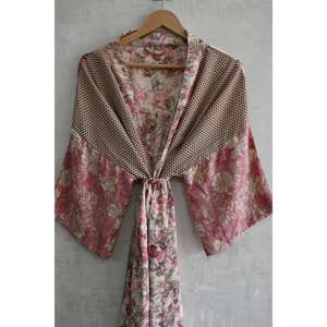 Kimono Romántico de Seda con Parches para Mujer, Estilo Boho, Largo, Ideal como Regalo - Product Image 3