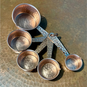 Unique Design Copper Made Hammered Design <b>Measuring</b> <b>Cups</b> And Spoons <b>Set</b> 5 Piece <b>Set</b> Admirable Look From Indian Supplier - Product Image 5