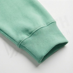 Unisex <b>Mint</b> <b>Green</b> Hooded Tracksuit Full Length Solid Color Casual Sweatshirt and Pants Set Breathable 100% Cotton Autumn Wear - Product Image 6