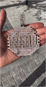 Pendentif Hip Hop Grande Taille en Stock pour Hommes et Garçons Branchés, Bijoux Bling Micro-Pavés en Moissanite Effet Glaçon, Vente en Gros - Product Image 3