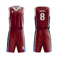 Seragam Basket Musim Panas Tanpa Lengan V-neck Custom, Bolak-Balik, Bernapas, untuk Dewasa Unisex, Cepat Kering, Pakaian Olahraga Basket