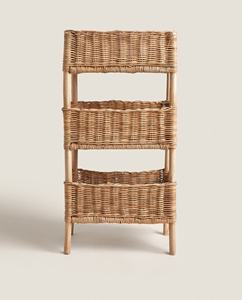 Boho Chic Natural Rattan <b>Shelving</b> Beautiful Seagrass <b>Box</b> Motif Bookcase Children Toy Organizer Lightweight Eco Friendly Rack - Product Image 3
