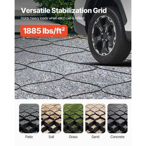 Grille de gravier perméable de 2 pouces de profondeur, 26,87 x 3,94 pieds, 1880 lb par pied carré, pour la rétention des terrains gazonnés, 8200 x 1200 mm - Product Image 4