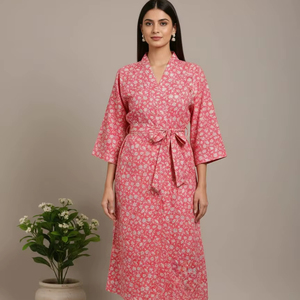 Robe maxi en coton indien pour femmes, pour l'été, la plage, le bain, la nuit, l'automne et le printemps, vêtements de détente, robe au meilleur design - Product Image 1
