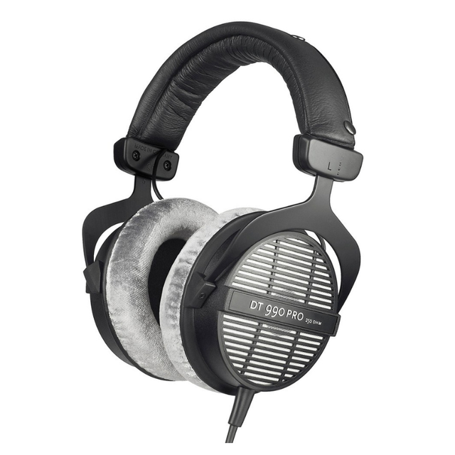 DT990PRO Professional Open-Back Studio Headphones Over-Ear Wired 250/80Ω High-Resolution Sound Velvet Ear Pads for Mixing Gaming