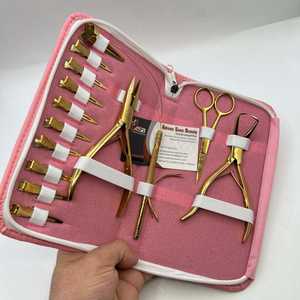 Kit de Herramientas para Extensiones de Cabello de Acero Inoxidable Chapado en Oro al por Mayor con Estuche Rosa, Alicates para Extensiones de Cabello de Alta Calidad con Logotipo Personalizado - Product Image 5