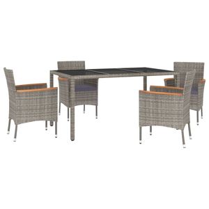 Juego de 4 Muebles de Comedor para Patio en Gris, Juego de Mesa y Sillas Resistentes para Exteriores - Product Image 2