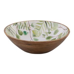Handmade Eco-Friendly Mango Wood <b>Islamic</b> Snack Dessert Bowl with Enamel <b>Printing</b> for Ramadan Iftar and Party Serving - Product Image 1