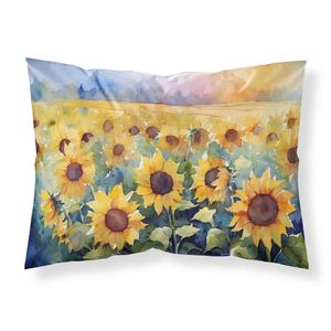 ปลอกหมอนอิงตกแต่งลายดอกทานตะวันในสีน้ำปลอกหมอนอิงขนาดมาตรฐานน้ำหนักเบาและนุ่มมาก - Product Image 1