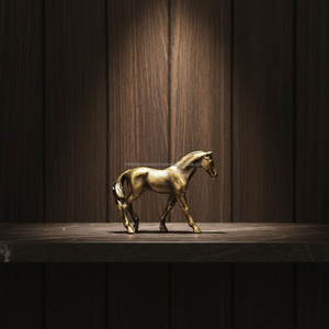 Figura de Caballo de Latón Sólido Hecha a Mano, Estatua Decorativa de Animal para Decoración del Hogar, Sala de Estar y Oficina - Product Image 4