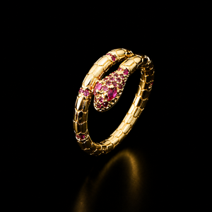 Anillo con Diseño Atractivo en Forma de Serpiente con Circonita Cúbica de Color Diamante, Chapado en Plata 925, Acero Inoxidable, Joyería Glam para Fiestas Unisex - Product Image 1