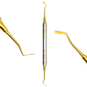 Instrumentos Dentales para Rellenos de Composite, Juego de 7 Piezas de Espátulas Restauradoras Antiadherentes de Acero Inoxidable, Color Dorado - Product Image 3