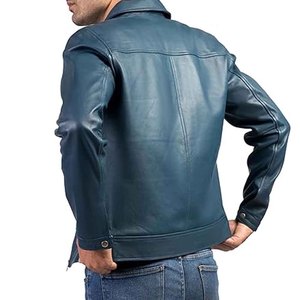 Veste en cuir PU pour homme, style motard en cuir d'agneau véritable, coupe ajustée, chaude pour l'hiver, séchage rapide, respirante, logo personnalisé, fournisseur en gros - Product Image 4