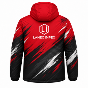 Custom Men's Hooded <b>Winter</b> Puffer <b>Jacket</b> Sublimation Print <b>Waterproof</b> Windproof Warm Outdoor Casual Full Zip Padded Coat OEM ODM - Product Image 3