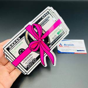 Custom Acrylic Dollar Bill Eyelash Tile Palette Clear 100 Dollar Stack Lash Extension <b>Holder</b> Pink Ribbon <b>Bow</b> Lash Tech Display - Product Image 1