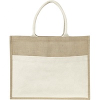 Bolso de mano de yute ecológico para mujer con impresión personalizada Laminación interna Personalización OEM