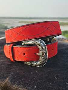 Luxury Hand Crafted Suede Leather Vintage Western <b>Belt</b> Made with 100% Genuine Leather Premium Finish Eco-Friendly - Product Image 1