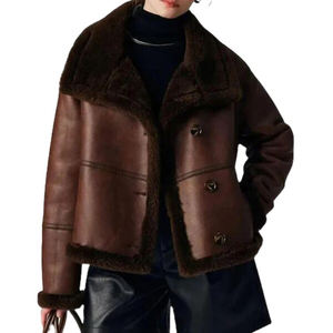 Chaqueta de Invierno para Mujer, Estilo Motero, Reversible, Impermeable, de Piel de Oveja Auténtica Teñida, Moda Casual Urbana - Product Image 2