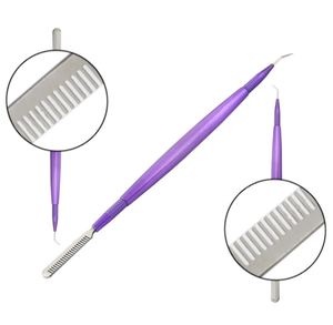 Outil de beauté 2-en-1 UBI en acier inoxydable pour rehaussement et permanente des cils avec peigne – Lifting des cils léger - Product Image 1