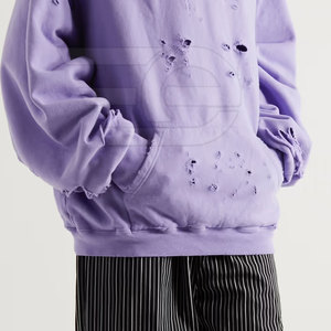 Sweat-shirts déchirés pour hommes, style urbain décontracté, pull doux et tendance, tenue quotidienne stylée - Product Image 3