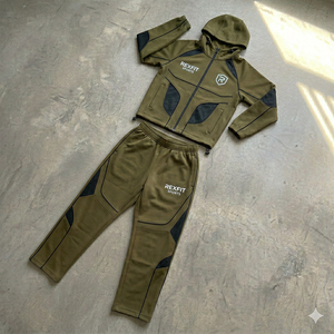 ชุดวอร์ม Rexfit OEM แบบมีโลโก้สะท้อนแสง ผลิตจากผ้าโพลีเอสเตอร์ผสมคอตตอน สำหรับผู้ชาย พิมพ์ลายสองชิ้น ชุดวอร์มแบบมีซิป ชุดกันลมสำหรับผู้ชาย - Product Image 4