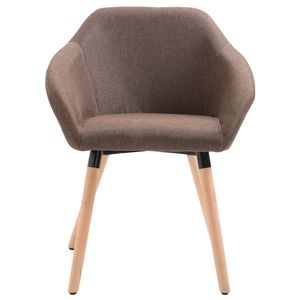 Juego de 6 Sillas de Comedor de Madera Maciza con Tapicería de Poliéster Marrón - Muebles de Cocina Duraderos y Elegantes - Product Image 4
