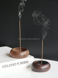 High on Demand Handmade Wood Round <b>Incense</b> <b>Stick</b> <b>Holder</b> for Home Fragrance Available at Best Price from India - Product Image 4