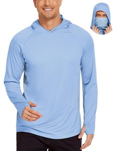 Ropa de pesca que absorbe la humedad para hombre, camiseta de pesca con capucha y máscara, protección solar UPF 50+, 100% poliéster, protección solar. - Product Image 2