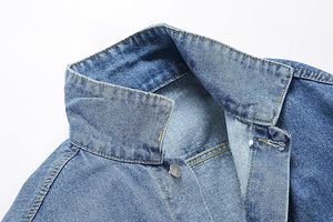 Regular Fit Heavyweight Cotton Eco-Friendly Breathable Vintage Casual <b>Trucker</b> Jean <b>Jacket</b> Outerwear with Flap Chest Pockets - Product Image 6