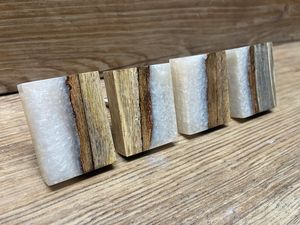 Poignée de meuble en résine et bois écologique faite à la main, élégante, pour armoire et porte, tirette de tiroir moderne pour la décoration intérieure - Product Image 5