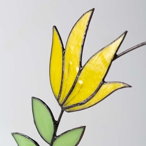 Beautiful Stained Glass Floral Wreath With Colorful Art <b>Flowers</b> And Green Leaves Handmade Unique <b>Wall</b> Hanging Window <b>Decoration</b> - Product Image 4