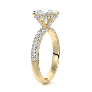 แหวนหมั้นเพชรทรงคุชชั่นจาก Vaayu Jewels ได้รับการรับรองจาก IGI เพชรเพาะเลี้ยง ตัวเรือนทอง 10K/14K/18K เงิน 925/935 ชุบโรเดียม ของขวัญ - Product Image 3