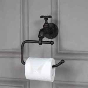 Deco Style Inc Antique Gothic Industrial Heavy Duty Steel Open Arm Bathroom <b>Tissue</b> Holder Roll Hanger - Product Image 3