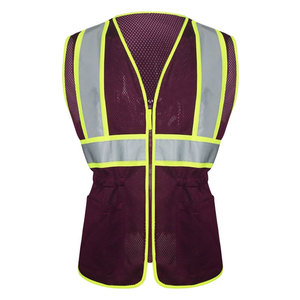 Workwear High Visibility Reflective Safety Security Vest <b>Jackets</b> Engineer Workwear Construction Road <b>Worker</b> Zipper Vest - Product Image 5