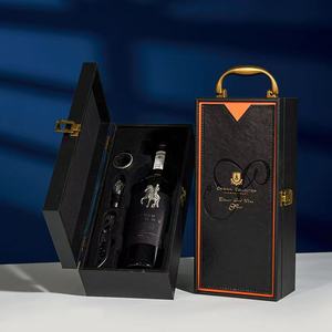 Boîte de présentation en cuir pour 1 bouteille de vin, emballage cadeau pour vin en gros et boîtes d'expédition de vin personnalisées, vente en gros d'usine - Product Image 4