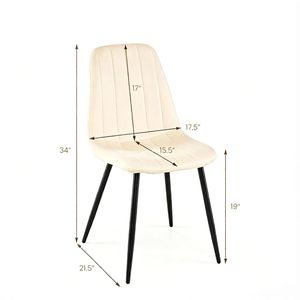 Ensemble de 4 chaises de salle à manger rembourrées de style moderne du milieu du siècle, avec assise incurvée en mousse haute résilience et structure robuste en métal en forme de X - Product Image 5