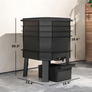 ถังหมักปุ๋ยหนอนดำแบบพรีเมียมพร้อมเครื่องเติมอากาศ - Product Image 5