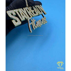 Custom Name Pendant Iced Out Lab Grown Diamond Hip Hop Necklace Heart <b>Balloon</b> Luxury Jewelry Gift - Product Image 1