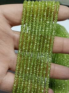Perlas facetadas de peridoto natural de alta calidad, tamaño 3mm-4mm, longitud de 13 pulgadas, para la creación de joyería de primera calidad. - Product Image 4