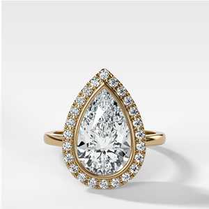 Bague de fiançailles solitaire en or massif 14 carats avec diamant IGI 5 carats, taille poire, cultivé en laboratoire, sertissage cathédrale, bijou de demande en mariage en forme de goutte d'eau - Product Image 1