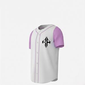 Maillots de baseball en polyester 100% à impression numérique, respirants, séchage rapide, col en V, manches courtes, 240g, toutes saisons, RIVIAN - Product Image 4