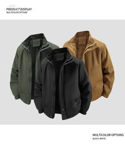 Vestes décontractées amples pour hommes, doublées polaire, multi-poches, avec broderie de logo personnalisée, prix usine Chine-Bangladesh, pour le commerce transfrontalier - Product Image 1