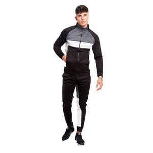 Men's Sporty <b>Hooded</b> Tracksuit Set Full Sleeve Color Blocking Breathable Polyester Lightweight Autumn Wear Loose Fit Side Pockets - Product Image 1