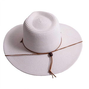 Sombrero de Paja Natural Hecho a Mano de Estilo Nuevo y Lujoso para Hombre y Mujer, Sombrero de Sol de Verano Clásico Panamá con Ala Plana y Cinta Negra - Product Image 1